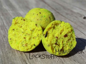 Gelbe Fluo-Köder mit unserem Fluo-Colour Yellow hergestellt.